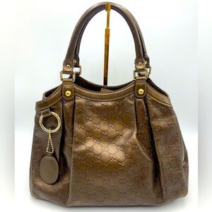 Auth GUCCI Guccisima Bronze Metallic Sukey Handbag Preloved Excellent Condition.
